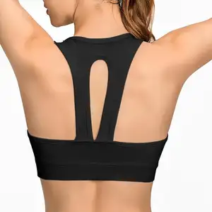 Özel süblimasyon logosu artı boyutu koşu spor sutyen yoga kıyafeti üst spor ucuz boş kadınlar siyah destekleyici spor bras