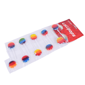 Fabrika toptan lal sert şeker 8g yuvarlak düz şekilli lollipoplar karışık meyveli desen tatlı ve ekşi tadı - Product Image 5
