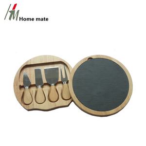 Bandeja rectangular de madera y pizarra Natural para servir comida, con cuchillo y juego de cuencos de acero inoxidable, decoración del hogar - Product Image 6