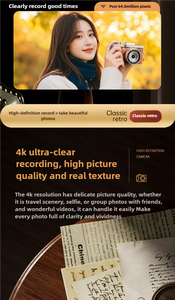 กล้องดิจิตอล Yuniq Kids 4K HD รุ่น M11 พร้อมหน้าจอ 3.0 นิ้ว บันทึกภาพแบบคู่ 16 เท่า ดีไซน์ย้อนยุค แฟลชในตัว สีชมพู ลายเจ้าหญิง - Product Image 6