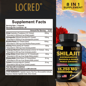 ホットセール 15250mg/1回分 シラジット 8 in 1 フォーミュラ カプセル 栄養補助食品 60カプセル ロディオラ・ロゼア 高麗人参 - Product Image 2