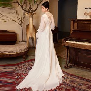 Vestido de Novia de Lujo 2026, Nuevo Modelo con Mangas Largas, Estilo Hada, Vestido de Novia Elegante con Cola Pequeña - Product Image 4