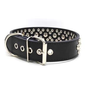 Collar de Perro de Caza Resistente de PU Sólido con Diseño de Remaches Redondos, Collar Personalizado para Mascotas al por Mayor - Product Image 3