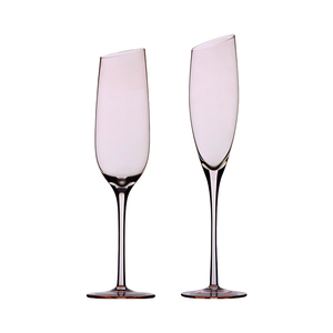 Flûtes <span class=keywords><strong>à</strong></span> <span class=keywords><strong>champagne</strong></span> en verre rose avec Logo <span class=keywords><strong>personnalisé</strong></span>, vente en gros, pour <span class=keywords><strong>mariage</strong></span> - Product Image 1