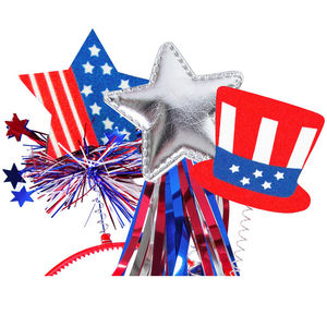 4. Juli Party begünstigt Unabhängigkeit stag Patriotische Dekorationen Unisex Star Uncle Sam Hut Luftballons Head Boppers Stirnband - Product Image 6