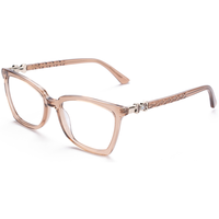 Monture de lunettes rectangulaires œil-de-chat Elan Optical YB6018 à prix abordable pour femme, monture complète en acétate, lunettes optiques en stock