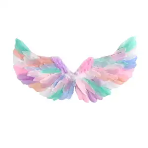 Party Gift Colorful Feather Wings Dressing Props Rainbow Angel Wings Children Fairy Show Little Girl Princess wholesale