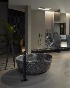 Baignoire autoportante en marbre noir <span class=keywords><strong>de</strong></span> conception occidentale, décoration <span class=keywords><strong>de</strong></span> villa personnalisée, marbre <span class=keywords><strong>de</strong></span> Nero Marquina - Product Image 6