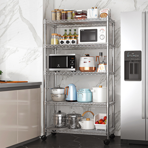 <span class=keywords><strong>5</strong></span> lớp nhiệm vụ nặng nề kệ hàng hóa nhà bếp dây thép không gỉ Kệ Chrome dây kệ - Product Image 4