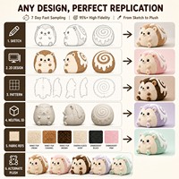 Porte-clés Mascotte Hérisson en Peluche Personnalisé OEM ODM, Thème Rouleau de Cannelle, Jouet Promotionnel Doux en Peluche pour Noël, Cadeau de Fêtes Saisonnier