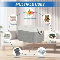 Grande boîte de rangement en tissu, adaptée aux étagères, décorative, pliable et idéale pour les armoires, les jouets et les chaussures.