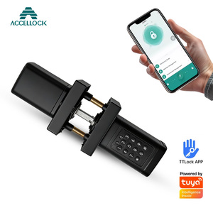 सुरक्षा थोक उच्च गुणवत्ता वाले एल्यूमीनियम मिश्र धातु परिपत्र लीवर मोर्टिज़ टेन पासवर्ड डेडलॉक दरवाजा लॉक ट्यूया ऐप क्लाउड लकड़ी के लिए - Product Image 2