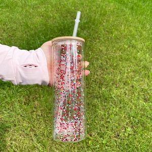 Gobelet en verre transparent personnalisé de 20 oz, style boule de neige, pour sublimation, avec couvercle - Product Image 3
