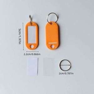 Porte-clés colorés imprimés UV avec nom, porte-clés en plastique avec anneau fendu, étiquette vierge pour bagages, carte d'identification nominative pour marquage manuel - Product Image 5