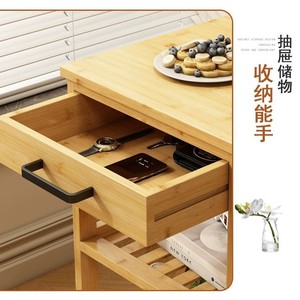 Carrito de almacenamiento móvil, mesa auxiliar para sala de estar, estante de almacenamiento multifuncional, mesa auxiliar para sofá, almacenamiento sin madera maciza - Product Image 4