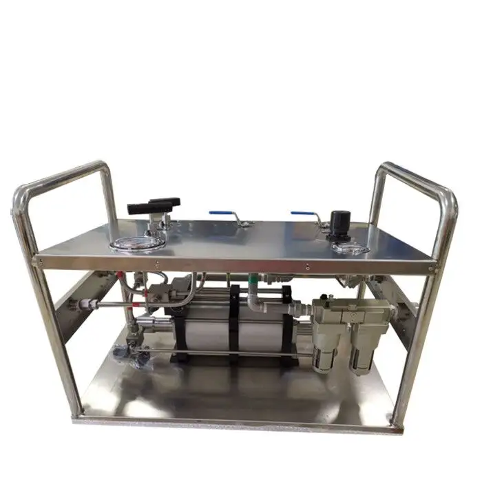 USUN Model:WS-2AT80 300-600 Bar high flow double acting air driven liquid pump unit with gauges and frame