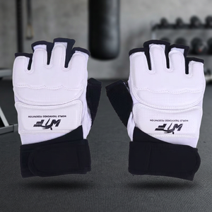 Guantes de Boxeo de Cuero Blanco, Medios Dedos, Transpirables, con Cierre, al por Mayor, Marca Yunjida, Talla S, para Entrenamiento y Competencia de Artes Marciales - Product Image 3