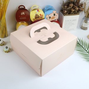 Wedding Pink Square Box Luxury Wedding Acetate Cake Box Custom Logo With Lid