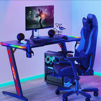 WSX8003 bureau de gamer e-sports noir Cool, bureau de fabricant, bureau d'angle debout, grand bureau de jeu, table d'ordinateur