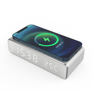 2026 Hot Selling Custom Logo <b>Table</b> Mobile Wireless Charging Alarm <b>Clock</b> With LED Display - Product Image 2