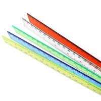 BECOL vente en gros règles de publicité transparentes colorées 30CM règle droite en plastique avec échelle claire pour l'école