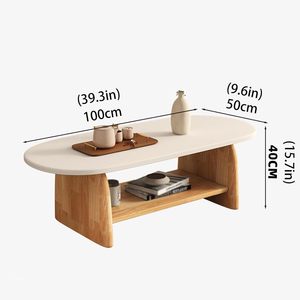 Nordic solid wood home living room coffee <b>table</b>, oval tea <b>table</b>, low wooden <b>table</b>, rectangular coffee <b>table</b> for <b>small</b> apartments - Product Image 5