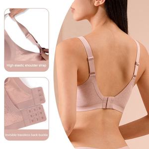 <span class=keywords><strong>Sujetador</strong></span> de dormir sin aros de seda helada con encaje acolchado y soporte, de tela de malla suave con empalmes, sin costuras, con logotipo personalizado, para uso diario, para mujeres y niñas - Product Image 3