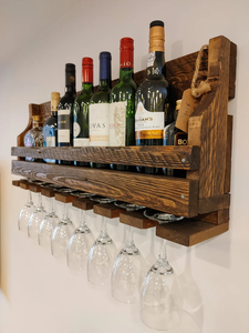 Vente directe usine : Étagère murale <span class=keywords><strong>en</strong></span> <span class=keywords><strong>bois</strong></span> de pin pour bouteilles et verres à vin - Product Image 3