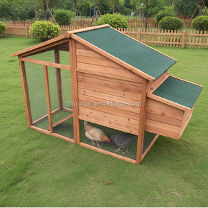 SDC014 SHUNDA Poulailler en bois écologique avec motif imprimé Utilisation en extérieur Style luxueux pour les poulets de grande taille - Product Image 3