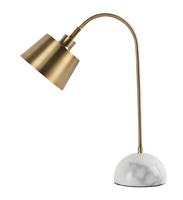 Lampe de chevet d'hôtel minimaliste moderne Base en marbre et abat-jour en fer E27 Ampoule LED Lampe de table pour étude