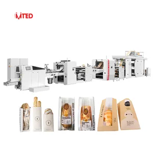 RZJD-G250J 2/4Color Versatile Automatic feeding V bottom Window patching paper bag machine with Flexographic printing machine