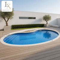Maßgefertigter Freistehender Fiberglas-Pool, Quadratischer Kleiner Nierenförmiger Spa-Pool mit Nackenkissen, Fiberglas-Schwimmbecken