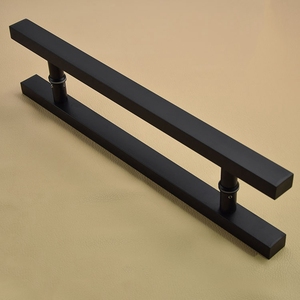 Alta calidad 304 Vidro de aco inoxidavel preto <span class=keywords><strong>fosco</strong></span>/puxador de porta de madeira - Product Image 3
