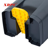 Poubelle de rangement mobile à pédale, à ouverture supérieure, 50/80/100 litres, en plastique pour extérieur avec roues, écologique