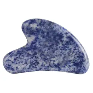 Face Skincare Facial Body Acupuncture For Spa Blue Point Gua Sha Facial Tools Natural Guasha Jade Stone