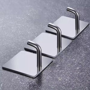 No-drill stainless steel strong adhesive <b>hook</b> for bathroom and kitchen walls, <b>coat</b> <b>hooks</b>, <b>single</b> <b>hook</b> - Product Image 4