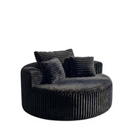 Canapé modulaire rond surdimensionné moderne de 55 pouces, canapé circulaire en velours côtelé, siège profond sans accoudoirs pour salon, appartement