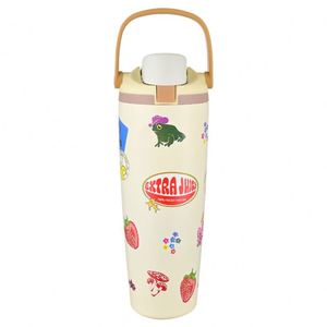 Vaso Térmico de Acero Inoxidable 304 de Gran Capacidad (30 oz) con Aislamiento al Vacío, Impresión UV Ecológica, Tapa con Asa y Pajita para Viajes - Product Image 1