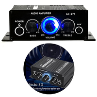 Amplificateur audio stéréo HiFi 12V pour voiture, amplificateur de basses audio HiFi à deux canaux pour voitures, lecteur CD DVD MP3, haut-parleurs