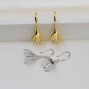 Handmade DIY 925 Silver Baroque Claw <b>Earring</b> <b>Hook</b> Special-Shaped Pearl <b>Earring</b> <b>Hook</b> with Plating for Women's Pearl <b>Earrings</b> - Product Image 4