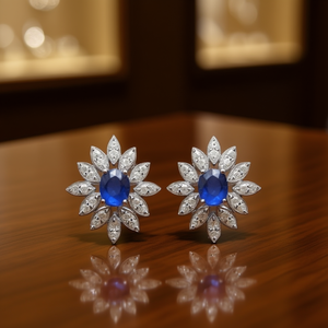 Orecchini a Perno Mini Marquise a Petalo da Donna, Gioielli alla Moda - Product Image 2