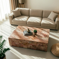 Table basse en marbre rose de style moderne et luxueux pour la décoration de la maison, salon, hôtel, bar, café