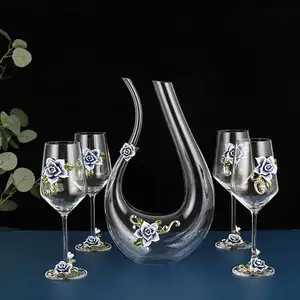 Customize Colour Enamel Exquisite Wedding Home Glass Wine Bottle Decanter