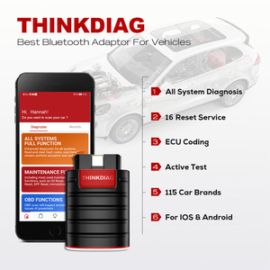 Thinkdiag รุ่นเก่า ใช้ระบบบูตเดียวกับ Easydiag เครื่องอ่านโค้ด OBDII สำหรับรถยนต์ รองรับระบบเต็มรูปแบบ พร้อมบลูทูธ ใช้งานร่วมกับ Android เครื่องสแกน OBD2 อุปกรณ์วิเคราะห์ปัญหา - Product Image 2
