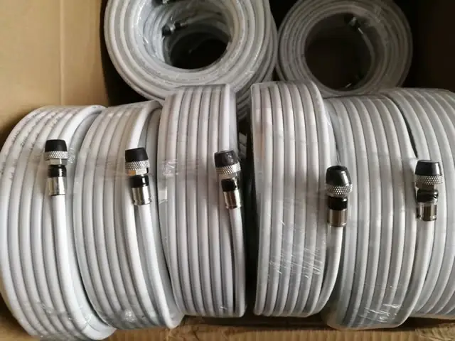 RG6 Coaxial Cable with rubber waterproof F compression connectors