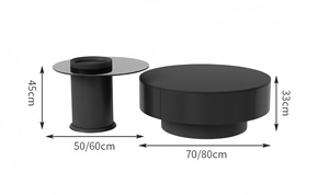 Factory Is In-stock Solid Wood <strong>Marble</strong> <strong>Coffee</strong> <strong>Table</strong> <strong>Set</strong> Is Suitable for Living Rooms and Apartments. - Product Image 4