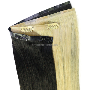 Extensions de cheveux naturels à clipser 100 % invisibles Remy 14-26 pouces Cheveux humains bruts Couleur personnalisable Double trame machine - Product Image 5