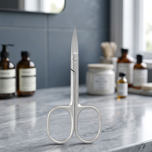 Ciseaux à sourcils de beauté en acier inoxydable, lame droite, pointe aiguisée, sans rouille, garantie, non pliable, pour droitiers - Product Image 2