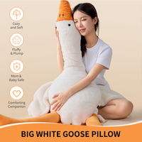 Grande peluche géante en forme d'oie blanche avec minuterie de sommeil, style King, rembourrage en coton PP, 100 % polyester, pour les 14 ans et plus