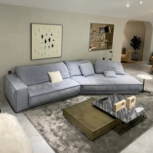 Ensemble de canapés sectionnels italiens <span class=keywords><strong>Budapest</strong></span> en tissu nubuck, design moderne pour salon et villa - Product Image 2